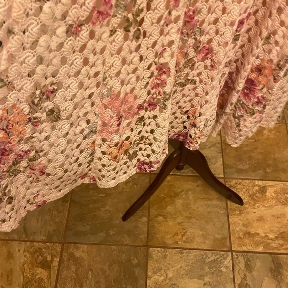 Christian MCLAUGHLIN PINK FLORAL LACE DRESS SIZE 14 - Picture 7 of 7